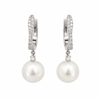 Orecchini Donna in Oro bianco Perla Cianfrone Gioielli E1176PL_DW